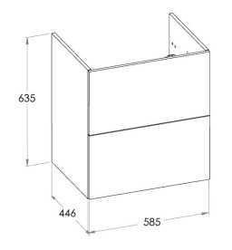 Тумба под раковину Roca Ella 58,5x44,6 см ДСП оникс матовый A857769531