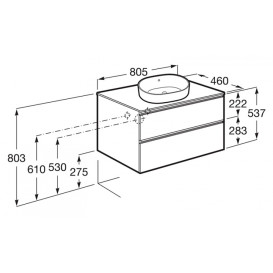 Тумба под раковину Roca GAP 80x46 см ДСП северный ясень A851501434