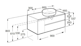 Тумба под раковину Roca GAP-N 90x46 см ДСП серый матовый A851502447