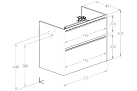 Тумба под раковину Roca Gap Pro 78,5х45,1 см правосторонняя ДСП синий матовый A857900538