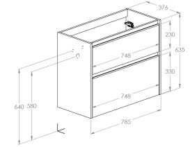 Тумба під раковину Roca Gap Pro 78,5x37,6 см ДСП чорний матовий A857910532