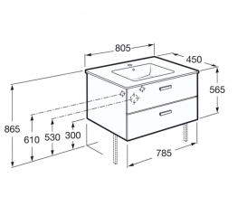 Тумба под раковину Roca Gap Pro 78,5x45 см ДСП белый A856576806