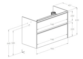 Тумба под раковину Roca Gap Pro 98,5х45,1 см левосторонняя ДСП светлый дуб A857902464