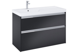 Тумба під раковину Roca Gap Pro 98,5х45,1 см лівостороння ДСП чорний матовий A857902532