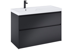 Тумба під раковину Roca Gap Pro 98,5х45,1 см лівостороння ДСП чорний матовий A857902532