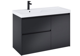 Тумба под раковину Roca Gap Pro 98,5х45,1 см левосторонняя ДСП черный матовый A857904532