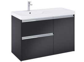 Тумба под раковину Roca Gap Pro 98,5х45,1 см левосторонняя ДСП черный матовый A857904532