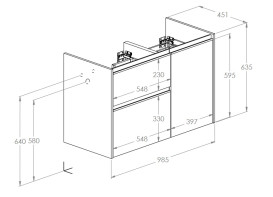 Тумба под раковину Roca Gap Pro 98,5х45,1 см левосторонняя ДСП синий матовый A857904538