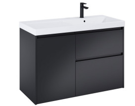 Тумба под раковину Roca Gap Pro 98,5х45,1 см правосторонняя ДСП черный матовый A857905532