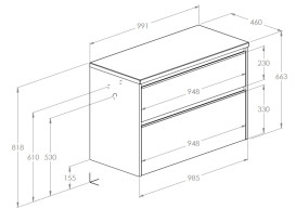 Тумба під раковину Roca Gap Pro 99,1х46 см ДСП синій матовий A857901538