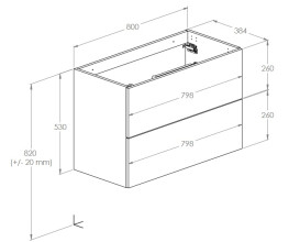 Тумба під раковину Roca Kwadro 80х38,4 см ДСП горіх Lincoln A857970540