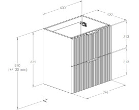 Тумба під раковину Roca Reef 60х45 см МДФ світлий дуб A857954464