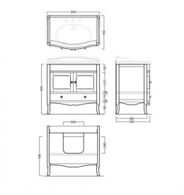 Тумба під раковину Simas Arcade 84х53 см для підлоги дерево горіх ARMC90