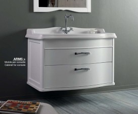 Тумба під раковину Simas Arcade підвісна 97х54 см МДФ білий лак ARM5