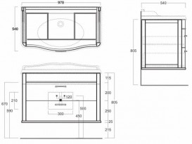 Тумба під раковину Simas Arcade підвісна 97х54 см МДФ білий лак ARM5