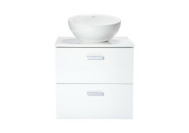 Тумба під раковину із стільницею Roca Victoria 59х45.5 см з двома ящиками МДФ білий глянець A856952806