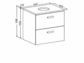 Тумба під раковину із стільницею Roca Victoria 59х45.5 см з двома ящиками МДФ білий глянець A856952806