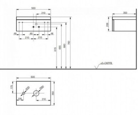 Тумба под раковину TOTO Natural Curve подвесной белый/венге FU10382U