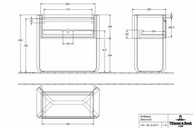 Тумба под раковину Villeroy & Boch Antheus 92,7х50 см сталь/дерево черный ясень B06510PW
