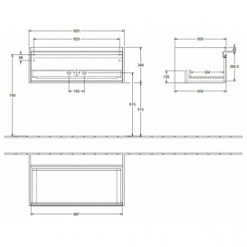 Тумба под раковину Villeroy & Boch Antheus 92,5х50 см дерево черный ясень B06610PW
