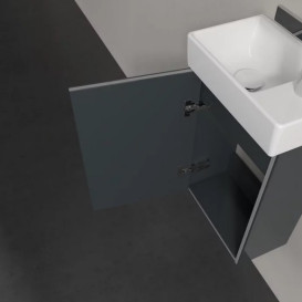 Тумба под раковину Villeroy & Boch Avento 34х23,4 см петли слева МДФ с акриловым покрытием стекло серое A87600B1