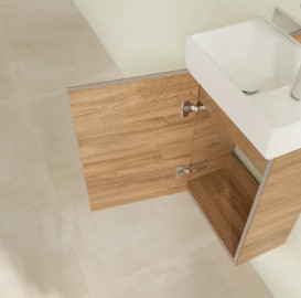 Тумба под раковину Villeroy & Boch Avento 34х23,4 см петли слева ДСП дуб канзас A87600RH