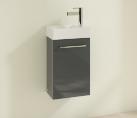 Тумба под раковину Villeroy & Boch Avento 34х23,4 см петли справа МДФ с акриловым покрытием стекло серое A87601B1