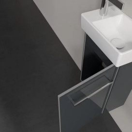 Тумба под раковину Villeroy & Boch Avento 34х23,4 см петли справа МДФ с акриловым покрытием стекло серое A87601B1