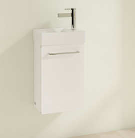 Тумба під раковину Villeroy&Boch Avento 34х23,4 см петлі праворуч МДФ з акриловим покриттям скло біле A87601B4