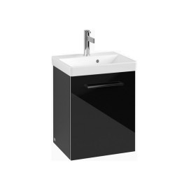 Тумба под раковину Villeroy & Boch Avento 43х38,4 см петли слева МДФ с акриловым покрытием стекло черное A88700B3