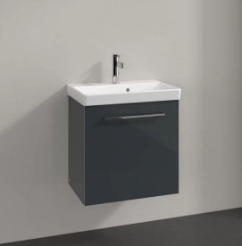 Тумба під раковину Villeroy & Boch Avento 53х38,4 см петлі ліворуч МДФ з акриловим покриттям скло сіре A88800B1