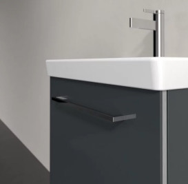 Тумба під раковину Villeroy & Boch Avento 53х38,4 см петлі ліворуч МДФ з акриловим покриттям скло сіре A88800B1