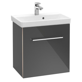 Тумба під раковину Villeroy & Boch Avento 53х38,4 см петлі ліворуч МДФ з акриловим покриттям скло сіре A88800B1