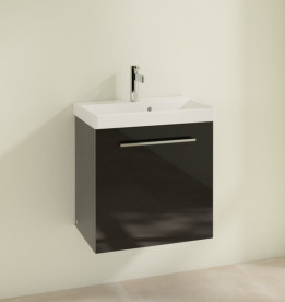 Тумба под раковину Villeroy & Boch Avento 53х38,4 см петли слева МДФ с акриловым покрытием стекло черное A88800B3