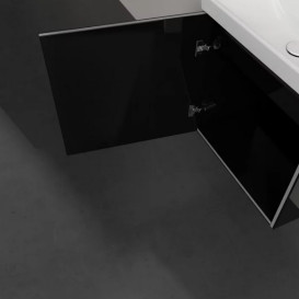 Тумба под раковину Villeroy & Boch Avento 53х38,4 см петли слева МДФ с акриловым покрытием стекло черное A88800B3