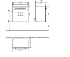 Тумба под раковину Villeroy & Boch Avento 53х38,4 см петли слева МДФ с акриловым покрытием стекло черное A88800B3