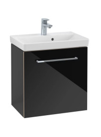 Тумба под раковину Villeroy & Boch Avento 53х38,4 см петли слева МДФ с акриловым покрытием стекло черное A88800B3