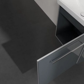 Тумба под раковину Villeroy & Boch Avento 53х38,4 см петли справа МДФ с акриловым покрытием стекло серое A88801B1