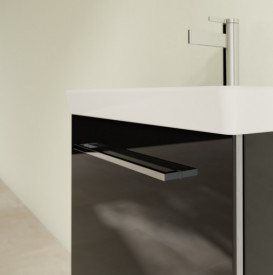 Тумба под раковину Villeroy & Boch Avento 53х38,4 см петли справа МДФ с акриловым покрытием стекло черное A88801B3