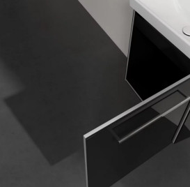 Тумба под раковину Villeroy & Boch Avento 53х38,4 см петли справа МДФ с акриловым покрытием стекло черное A88801B3