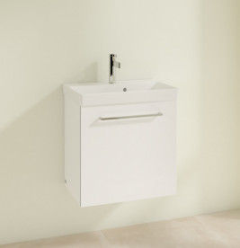 Тумба під раковину Villeroy&Boch Avento 53х38,4 см петлі праворуч МДФ з акриловим покриттям скло біле A88801B4