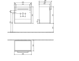 Тумба под раковину Villeroy & Boch Avento 53х38,4 см петли справа ДСП дуб канзас A88801RH