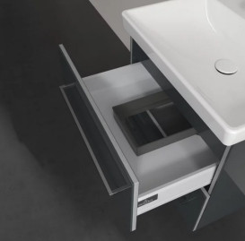 Тумба под раковину Villeroy & Boch Avento 58х48,4 см МДФ с акриловым покрытием стекло серое A88900B1