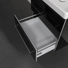 Тумба под раковину Villeroy & Boch Avento 58х48,4 см МДФ с акриловым покрытием стекло черное A88900B3