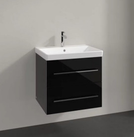 Тумба под раковину Villeroy & Boch Avento 58х48,4 см МДФ с акриловым покрытием стекло черное A88900B3