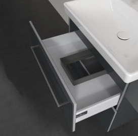 Тумба под раковину Villeroy & Boch Avento 63х48,4 см МДФ с акриловым покрытием стекло серое A89000B1