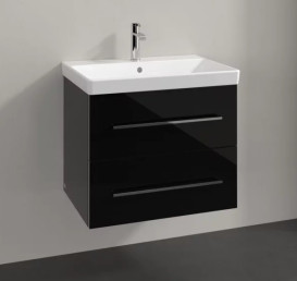 Тумба під раковину Villeroy & Boch Avento 63х48,4 см МДФ з акриловим покриттям скло чорне A89000B3