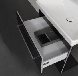 Тумба под раковину Villeroy & Boch Avento 63х48,4 см МДФ с акриловым покрытием стекло черное A89000B3