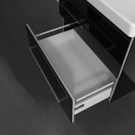 Тумба под раковину Villeroy & Boch Avento 63х48,4 см МДФ с акриловым покрытием стекло черное A89000B3