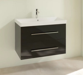 Тумба под раковину Villeroy & Boch Avento 78х48,4 см МДФ с акриловым покрытием стекло черное A89100B3